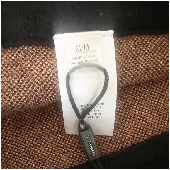 Tahari Cheetah Print Sweater Skirt Stretch Size Medium Knee Length Brown Black - Picture 8 of 10